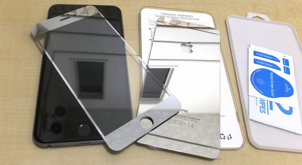 iPhone6 plus 鏡面 アルミ ガラスフイルム ケース 